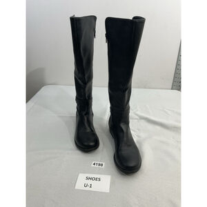 Womans WC AZ Cuala Knee High Riding Boots 8 M Black Full Zip Buckle Accent NWOT